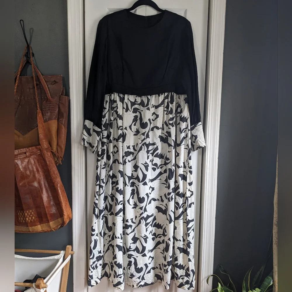 Vintage 60s 70s floral maxi dress - Picture 1 of 11